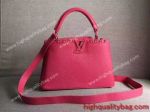 Top Grade Fake Louis Vuitton CAPUCINES PM Womens Rose Handbag for sale